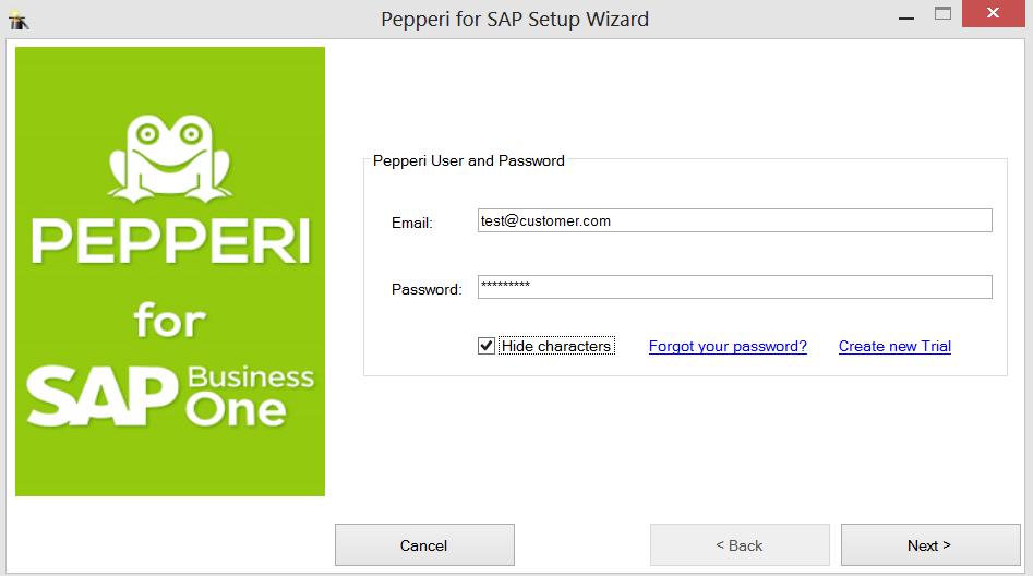 Installation and Setup 4.3 Configuring the Pepperi Plugin for SAP B1 1.