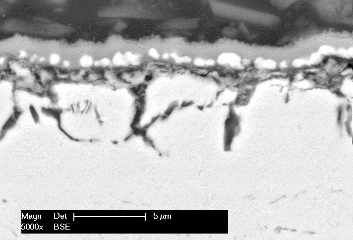 10 XRD-analysis of the oxidized Ni- Cr-B-Si-coating Fig. 11 Mapping of the oxidized Ni-Cr-B-Si- coating in cross-section (see SEM micrograph Fig.