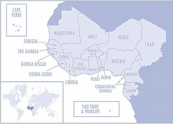 Guinea Gabon The Gambia n n n Ghana n n Guinea n n Guinea Bissau n Liberia n n Mali n