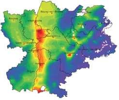 Range of concentration in µgm AIR, SOIL & WATER TREATMENT IN LYON / RHONE-ALPES AIR