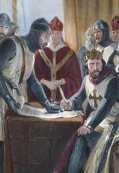 The Magna Carta Signed by King John in 1215 Created by English barons to put limits on the once absolute power of the King.
