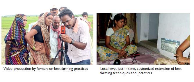 This initiative is supported through community managed extension approaches involving organizations of farmer field schools and extension through participatory development of content and videos