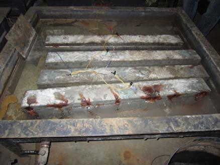 Fig. 3 Accelerated Corrosion Process for Unstressed Condition E. Determination of Weight Loss of Steel After undergoing the corrosion process, the beams were subjected to load test.
