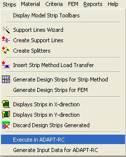 Similarly you can export input data for ADAPT-RC for all support lines, one by one, once the design strips are successfully created.