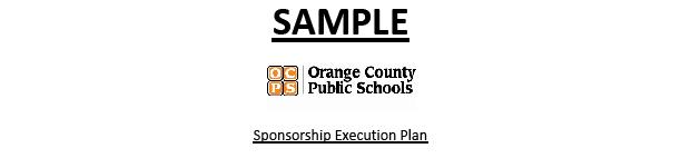 Sponsorship Execution Plan Work with principals