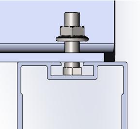 2 Place the T-head bolt in the planned position of the Slotted Al-Tube 3 Fasten