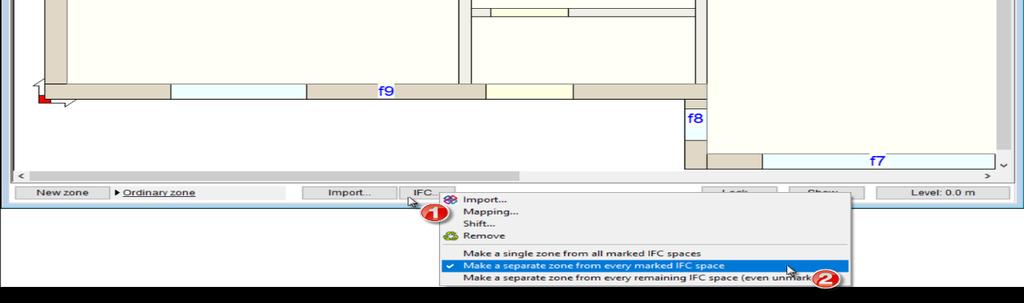 Step 2 Convert imported IFC spaces to IDA ICE zones. a.