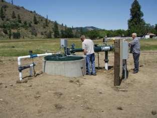 To allow the irrigator s access the new Naches River water right, a ring well and shallow drilled well was implemented on the Naches