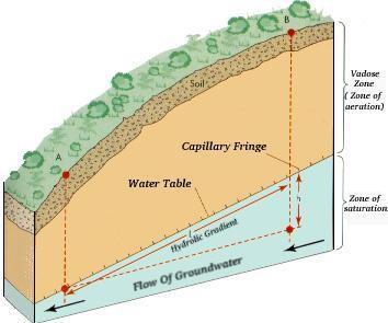 saturated Zone Aquifers: Water bearing properties; this is the saturated zone Confined: Soil or rock