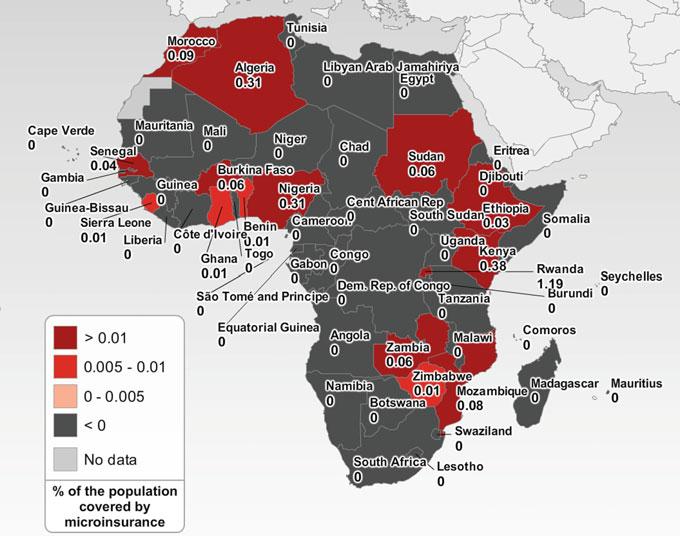 16 Review of Pilot Projects on Index-Based Insurance in Africa 331 Fig. 16.3 Geographic distribution of total population covered by Agricultural microinsurance (figure for 2014) (www.