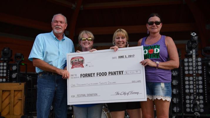 Key Features Giving Back In 2017 Forney BBQ Cook-off & Festival donated over $3000.