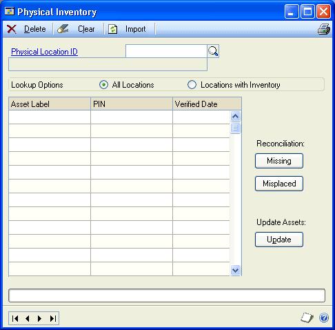 CHAPTER 15 PHYSICAL INVENTORY Missing Indicates assets with a recorded asset label were not found in the physical inventory.