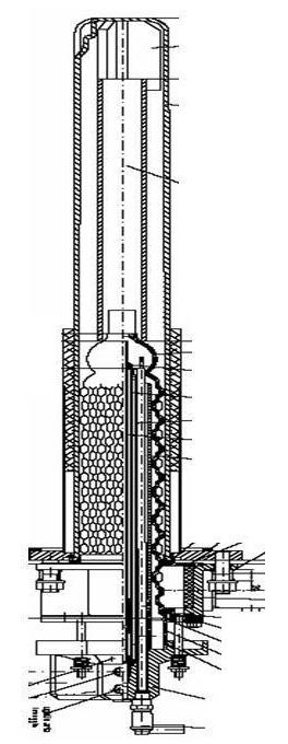 FLOX burner self-recuperative burner (13 kw) radiation: Inconel shield and water jacket in the