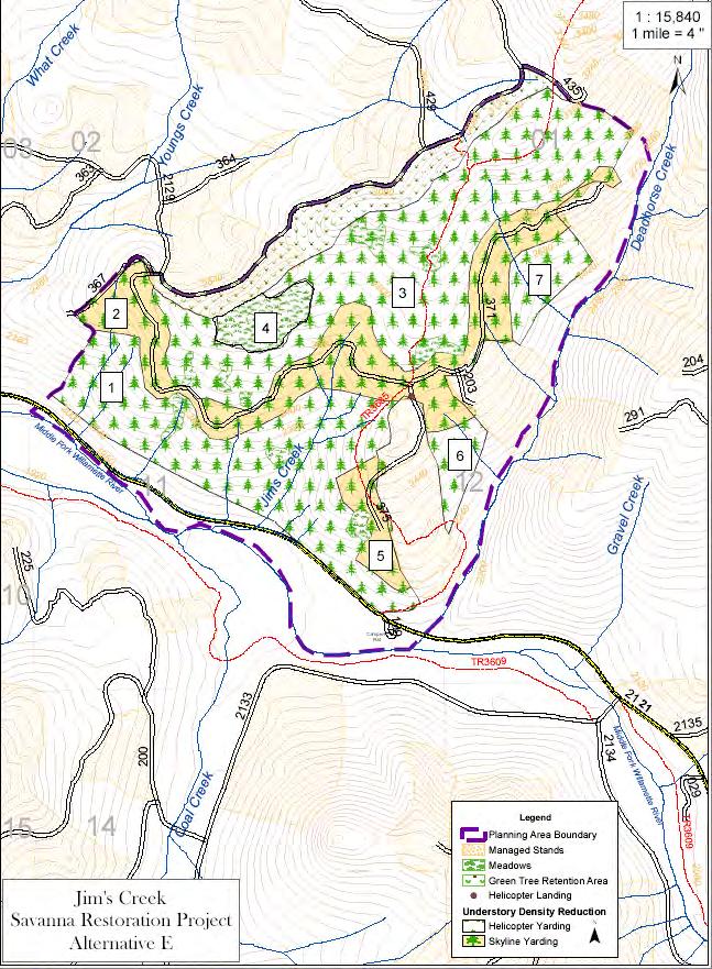 Jim s Creek NEPA and Implementation An Environmental Analysis used data on presettlement communities and tree distributions to build a prescription for the 433 acre Jim s Creek site.