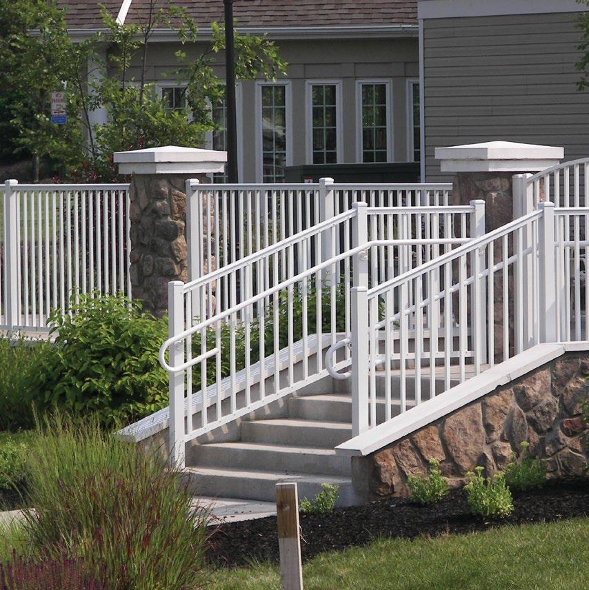 Aluminum Handrail and Accessibility Systems Featuring Styles AVON, BRIDGEPORT,