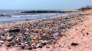 Water Ocean litter from ships, trash from city streets, storm drains, and landfills that lead to streams and