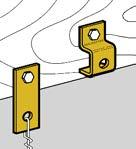 Brackets are adaptable for use with a wide variety of fasteners, wires, S hooks and