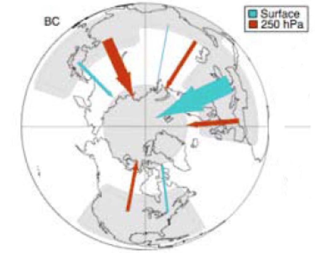 Black Carbon contribution to Arctic warming (Shindell et