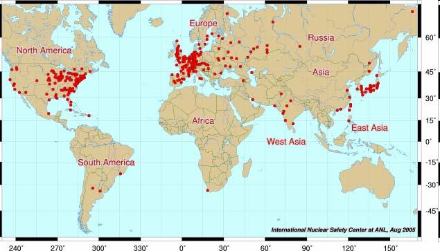 html Location of Nuclear Plants ` Billion kw-hr per year 900 800 700 600 500 400 300 200 100 0 Nuclear Power Generation (2005) (from www.eia.doe.