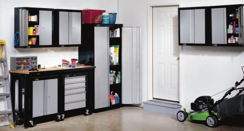 ALL CABINETS ARE FULLY LOCKABLE LARGE CAPACITY FLOOR CABINET BAKED EPOXY POWDER PAINT FINISH CADET-SET 6 PIECE GARAGE STORAGE SYSTEM Includes the following items: 2 - CADET-1250
