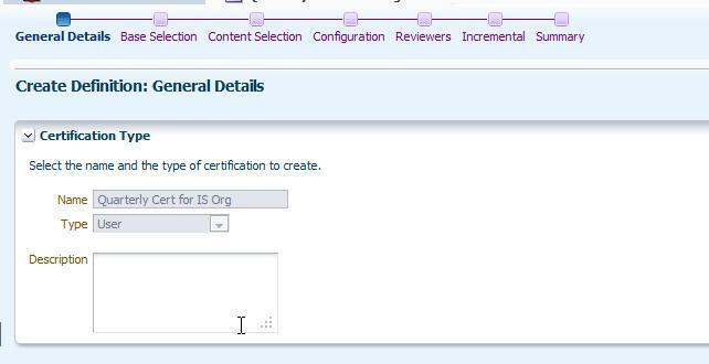 Certification Configuration Define Name for the certification