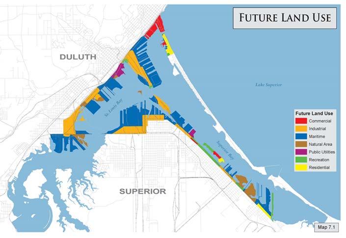 Future Land Use Map A guide for Duluth and Superior to incorporate into their Comprehensive Plans, by: Prioritizing maritime uses for lands adjacent to the shipping
