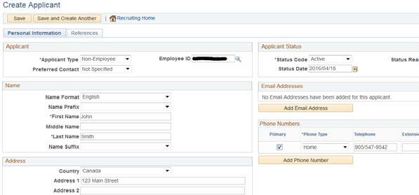 Add Applicant first and last name 45. Click search If you candidate has an existing applicant record skip to step 49.