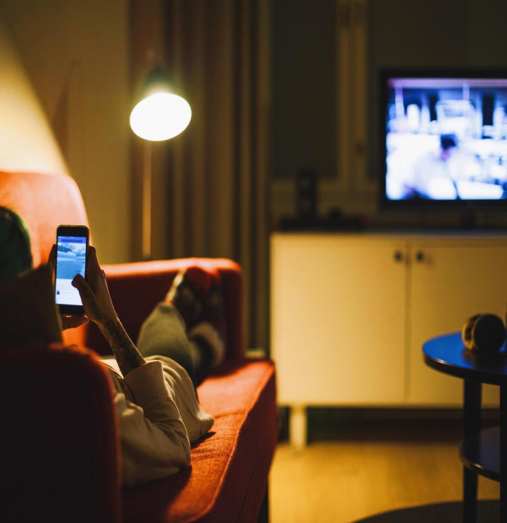 They are constantly connected and communicating Even while watching TV: 41% said they check social media 41% said they generally browse the internet 21% said they talk about the programme with