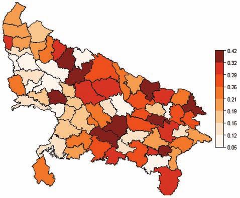 ICAR-IASRI Annual Report 2015-16 applied to obtain reliable estimates of proportion of poor households at district levels in the State of Uttar Pradesh by using survey data from the Household