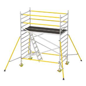 12 Support legs are fitted before climbing onto the platform (may be telescopic depending on the platform height). See fact box page 7.
