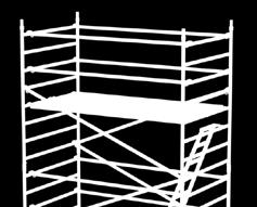 18 Place a platform on the 8:th frame rung above the previous platform. Lock the platform locks. 19 If you are building XR-scaffolding place a platform without a hatch besides the first platform.