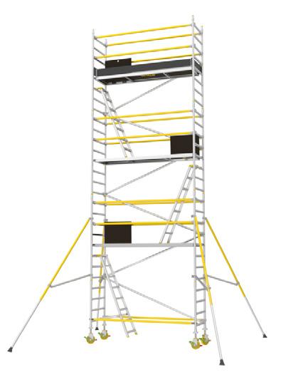 XR-scaffolding In Sweden a higher safety level is required and therefor the scaffolding is sold with extra safety equipment in the form of ladders,