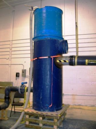 From the standpipe, water flowed by gravity through a 10ʺ inlet pipe to the Kraken Filter. The influent pipe was 148 inches long with a slope of 3%.