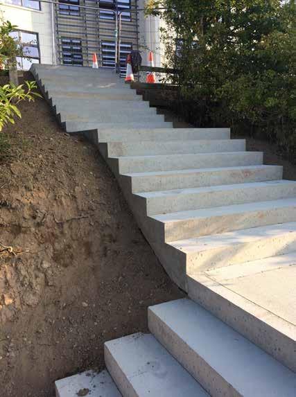 PRECAST CONCRETE STAIRS Croom Concrete Stairs are an ideal solution Concrete stairs provide a safe means of escape in event of fire and can be installed instantly, they are used in every development