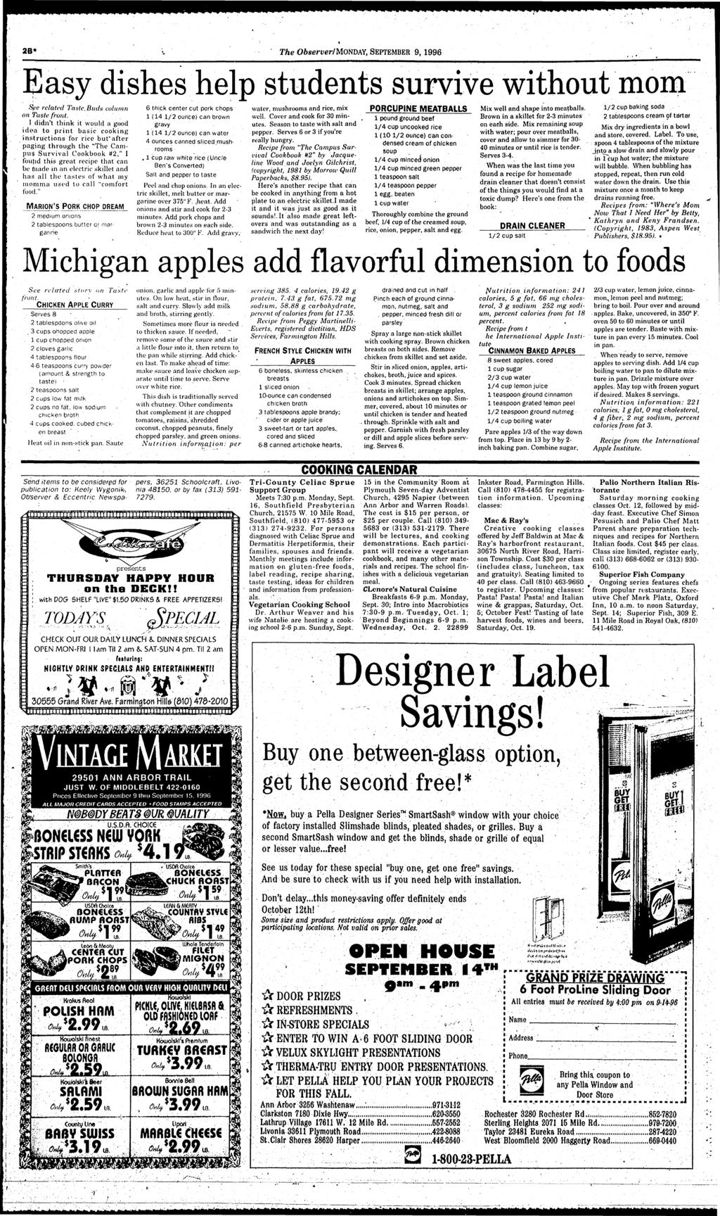 ma lflmfcmmmmm 2B* The Observer/MomAY, SEPTEMBER 9,1996 Easy dshes help students survve Spe related Taste.Buds column on Taste front.