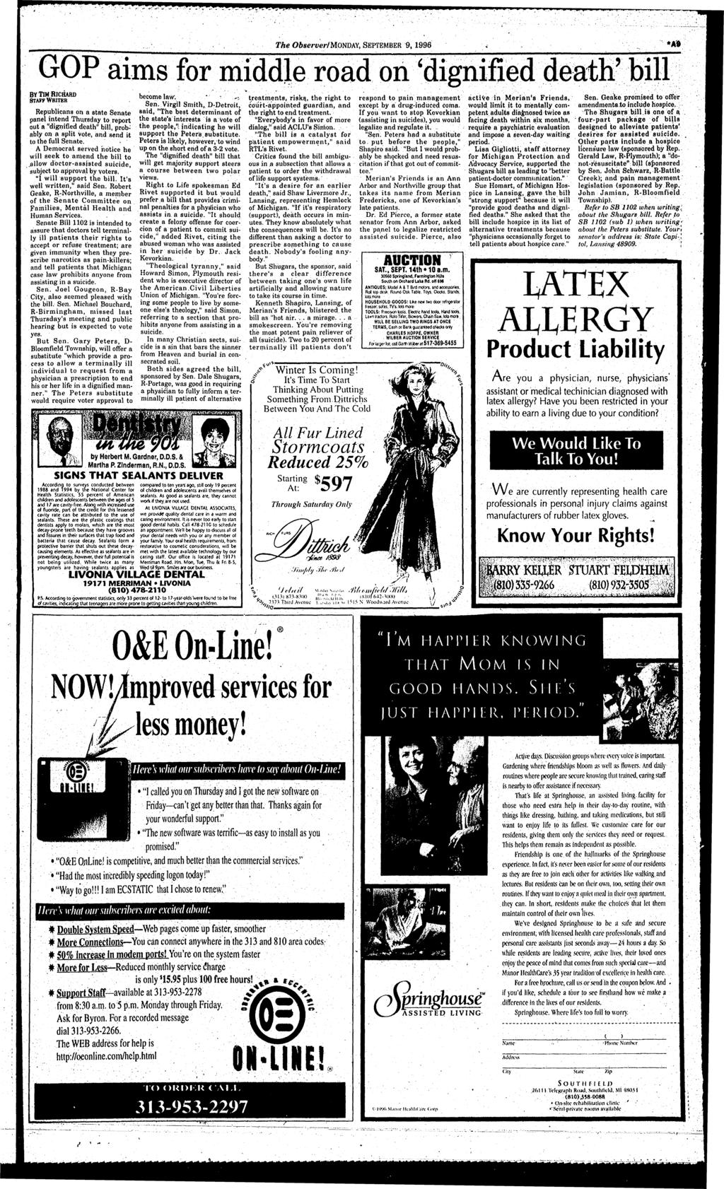 mrm-r!w*l!**» «1-11-. Th Observer/ MONDAY, SEPTEMBER 9, 1996 *A?