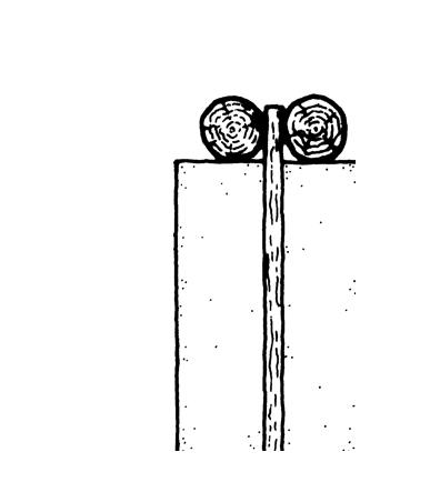 Fig. 8-1 & 8-2: Possibilities of fixing the ring beam in a rammed earth wall. How strong should ring beam and the wall be interconnected? Are there special techniques especially when bamboo is used?