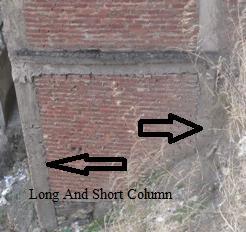 Fig 5: Long and short column defect Offset Offset is basically defined as the alignment defects in the column of the structure.