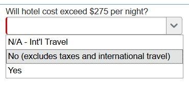 Step 6: For Will hotel cost exceed $275