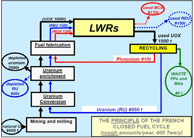 FRENCH FUEL CYCLE (LIGHT WATER REACTORS) 50t TRANSITION