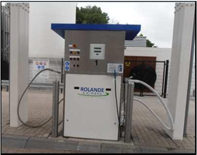 Figure 2-4 LNG dispenser. Source: NGVA LNG filling receptacle: device connected to a vehicle or storage system which receives the LNG fuelling nozzle and permits safe transfer of fuel.