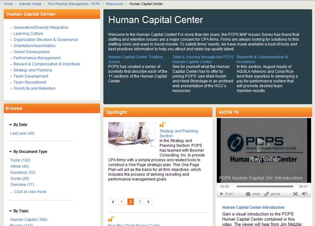11 Sections of the PCPS Human Capital Center 61 Human Capital Center Subsections Learning Typically Word documents or video segments Describes importance of process related components Explains how to