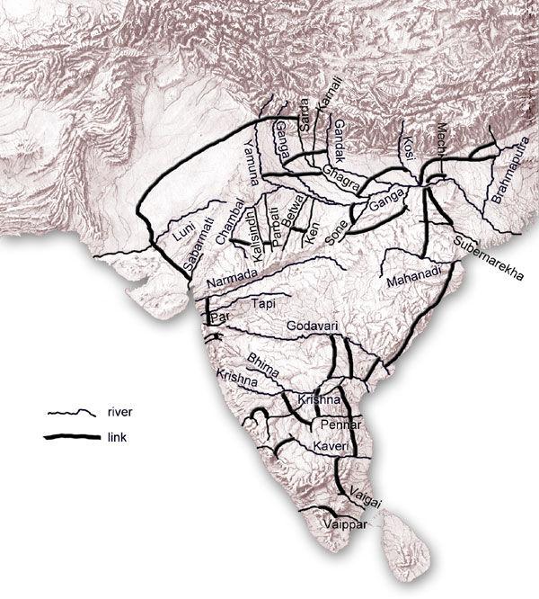 River-linking Project: Physiography of the Region Surface Run-off in Indian Rivers Priority Links Source: R.