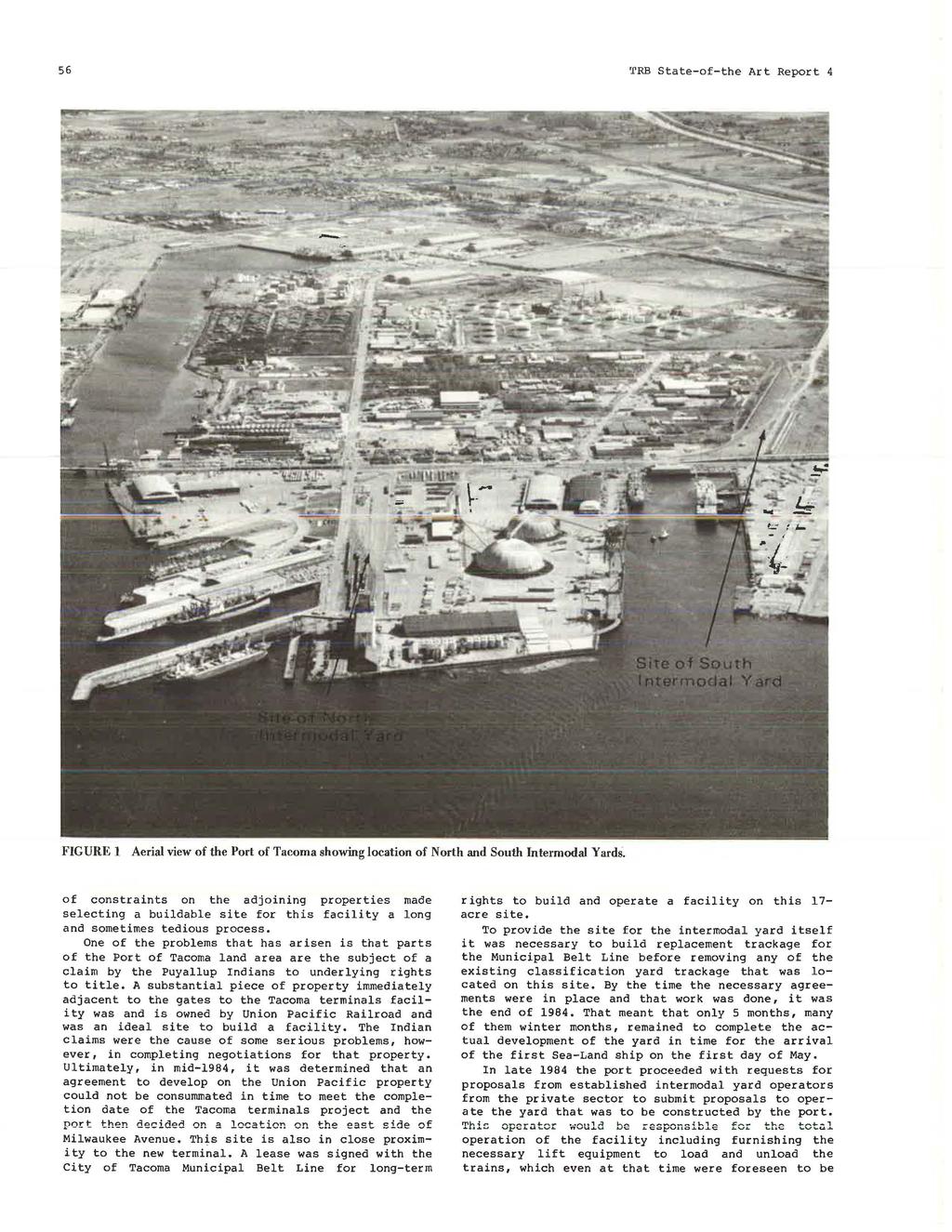 56 TRB State-of-the Art Report 4 FIG URE 1 Aerial view of the Port of Tacoma showing location of North and South Intermodal Yards.