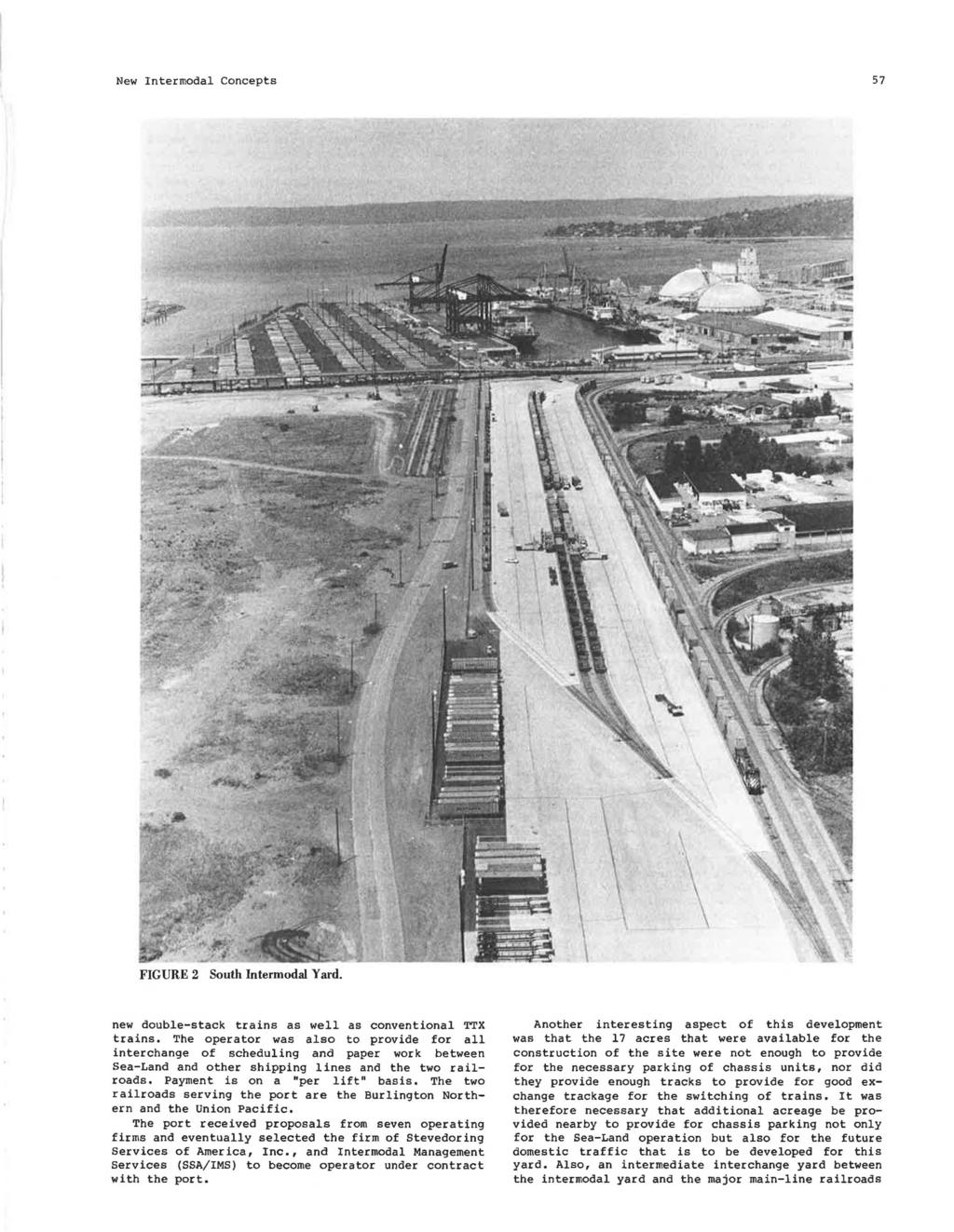 New Intermodal Concepts 57 FIG URE 2 South lntermodal Yard. new double-stack trains as well as conventional TTX trains.
