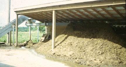 Stack or stockpile in a well-drained area for