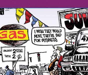 B. Political Cartoon Brian Duffy, a cartoonist with the Des Moines Register, drew this cartoon about the rising price of gasoline.