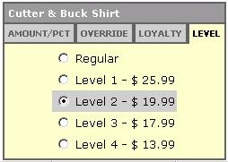 Note: You can only apply level pricing for items that have level pricing setup in your club s inventory. See Section 1.3.1 for level pricing setup within inventory.