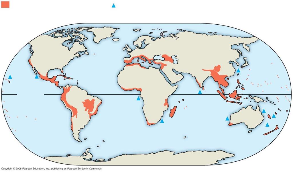 Fig. 56-17 Earth s terrestrial and marine biodiversity hot spots