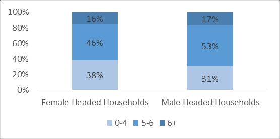 A Gender-based Analysis of Food Security Among interviewed households, 18 percent were female-headed while 82 percent were male-headed.
